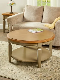 Farmhouse Turned Leg Wood Coffee Table