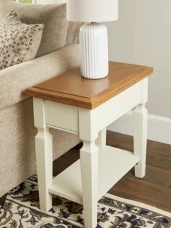 Farmhouse Turned Leg Wood Side Table