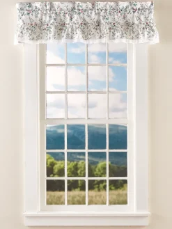 Floral And Lace Rod Pocket Tailored Valance