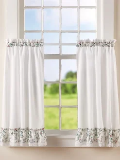 Floral And Lace Rod Pocket Tiers