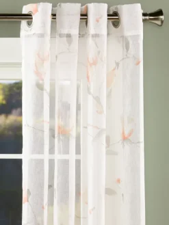 Floral Botanical Semi-Sheer Grommet Top Panel