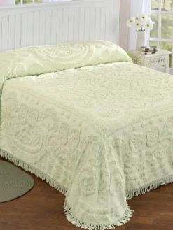 Floral Chenille Bedspread or Pillow Sham