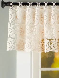 Floral Medallions Macrame Tailored Valance