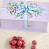 Floral Ribbon Tin With Filled Raspberry Candy