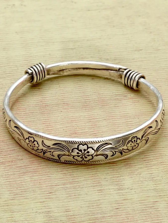 Floral Silver Bracelet