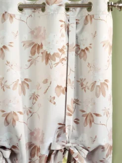 Floral Supreme Room Darkening Grommet Top Tie-Up Curtain Panel by Country Curtains®