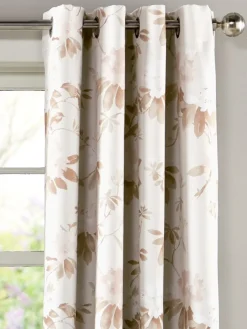 Floral Supreme Room Darkening Grommet Top Short Curtain Panel With Pull Wand