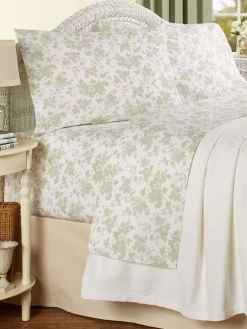 Floral Toile Portuguese Cotton Percale Sheet Set