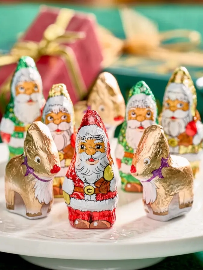 Foiled Santa and Reindeer Christmas Chocolate Assortment