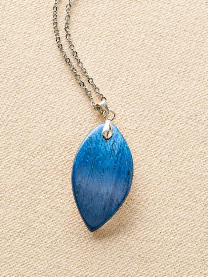 Forest Dreams Mini Leaf Wood Pendant Necklace