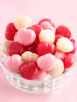 French Heart-Shaped Fruit-Filled Hard Candy, 1 Pound Bag