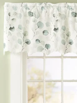 Fresh Floral Rod Pocket Scalloped Valance