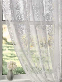 Garden Rose Lace Rod Pocket Panel