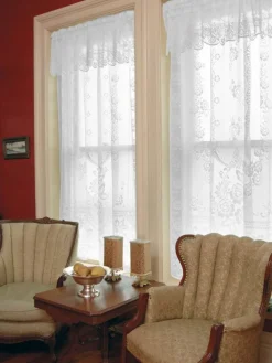 Garden Rose Lace Rod Pocket Valance