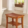 Genuine Teak Wide Spa Bench With Shelf