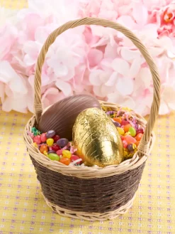 German Chocolate Giant Golden Easter Eggs, Set of 2