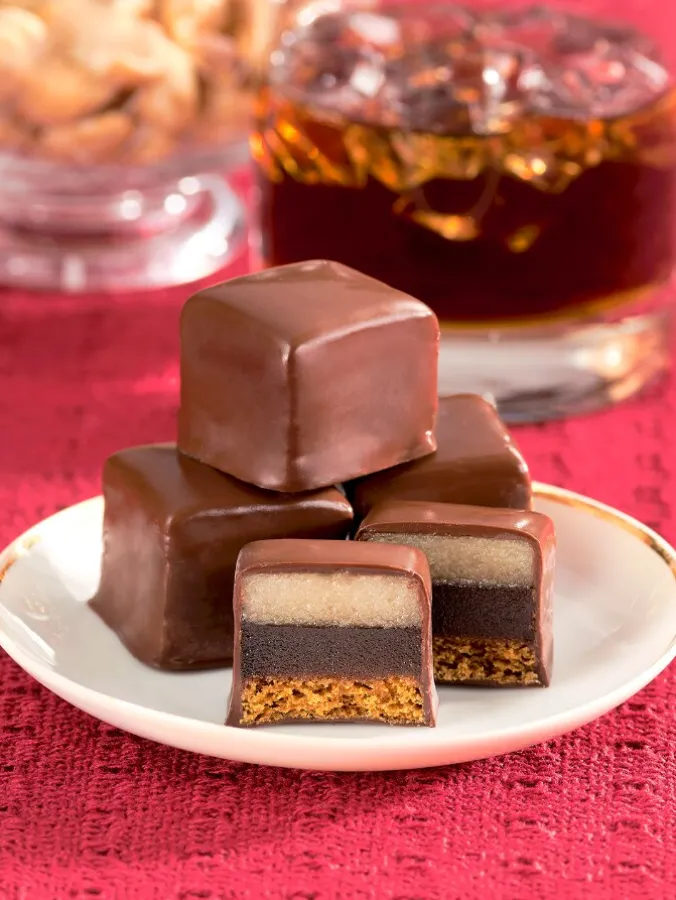 German Dominostein Gingerbread and Marzipan Bites