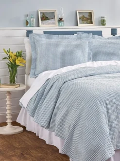 Gingham Check Seersucker Coverlet or Pillow Sham