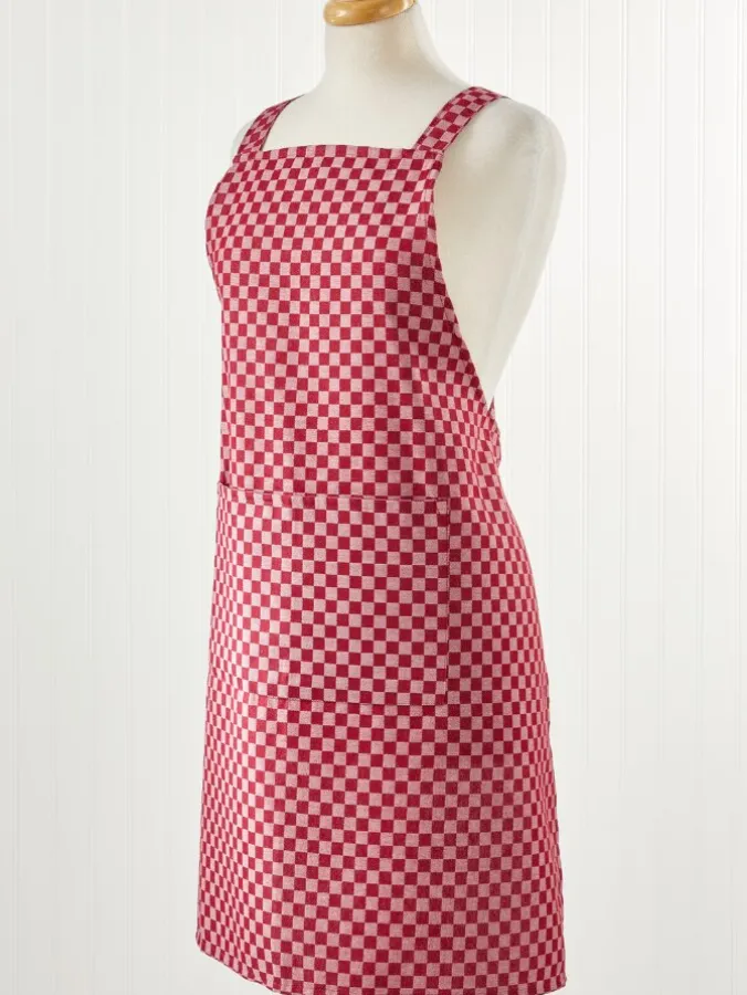 Gingham Cotton Kitchen Apron