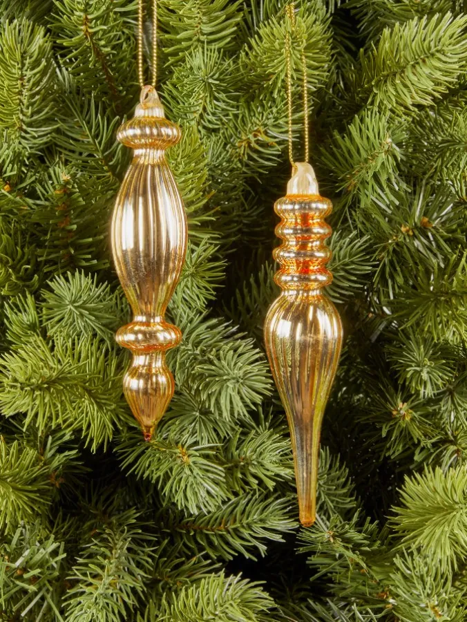Glass Finial Ornament, Set of 6