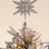Glittery Silver Wire Star 3-D Christmas Tree Topper
