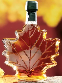 Grade A Amber Vermont Maple Syrup, 8.4 oz. Maple Leaf Bottle