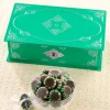 Green Filagree Gift Tin With Chocolate Mint Starlight Hard Candy