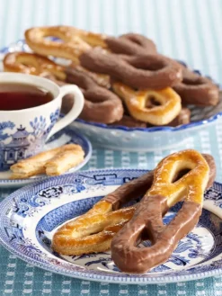 Half-Dipped Chocolate Puff Pastries