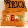 Halloween Trick or Treat Hooked Wool Pillow
