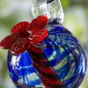 Hand-Blown Glass Hummingbird Feeder