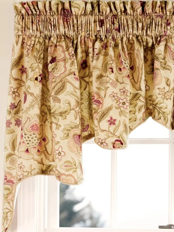 Hatfield Floral Lined Rod Pocket Princess Swag Pair by Country Curtains®