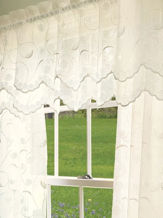 Hathaway Sheers Rod Pocket Double-Scalloped Valance by Country Curtains®