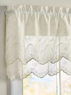 Hathaway Sheers Rod Pocket Double-Scalloped Valance by Country Curtains®