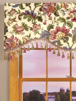 Hearthwood Floral Scalloped Valance With Tassel Trim by Country Curtains®