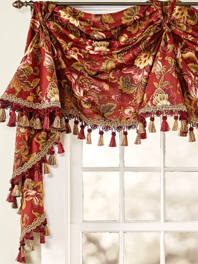 Hearthwood Floral Victory Swag With Tassel Trim by Country Curtains®