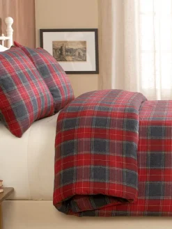 Heathered Plaid Portuguese Flannel Comforter Cover