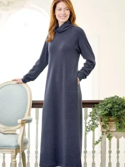 Heathered Sweatshirt Mock-TurtleNeck Popover