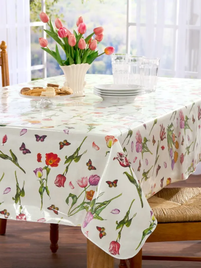 Heavy-Duty Printed Easter Oilcloth Tablecloth