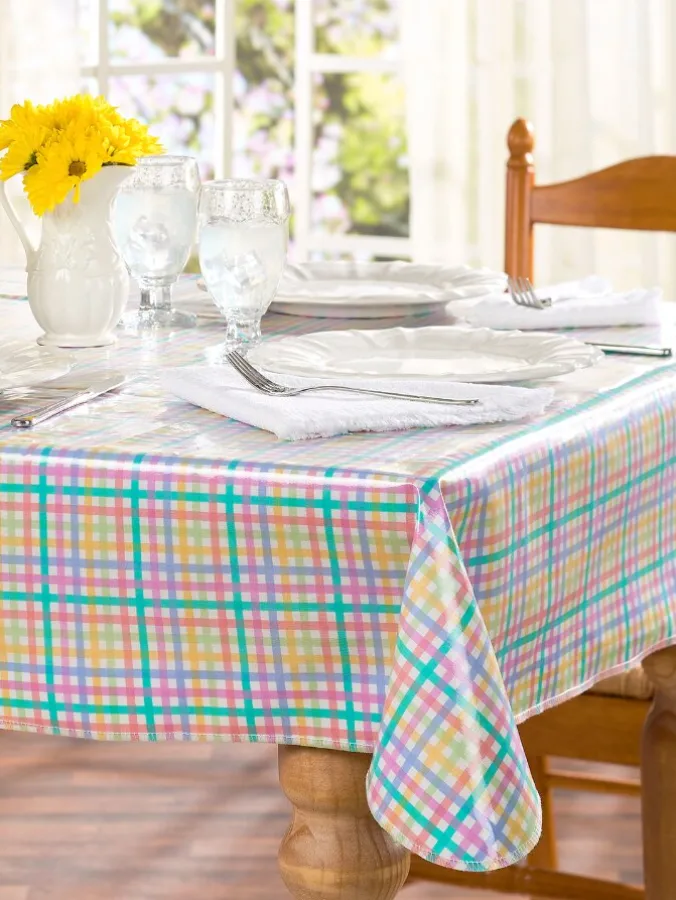 Heavy-Duty Printed Easter Oilcloth Tablecloth