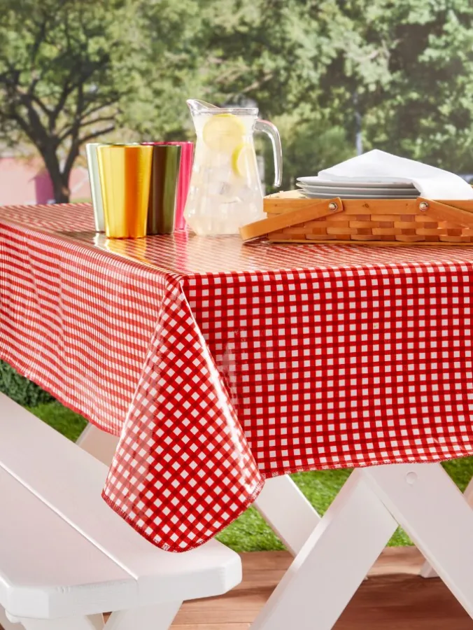 Heavy-Duty Printed Patriotic Oilcloth Tablecloth