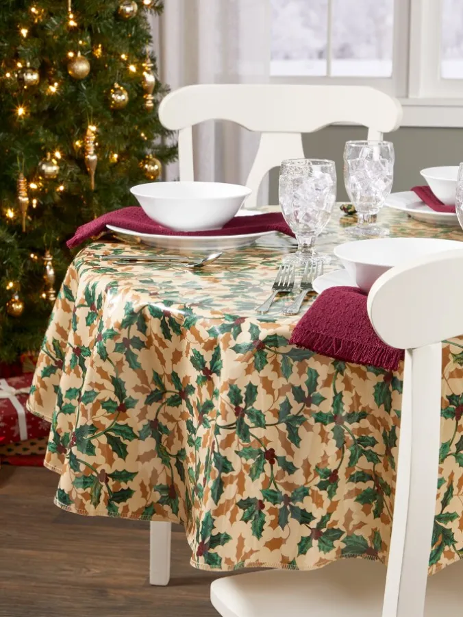 Heavy-Duty Print Oilcloth Tablecloth