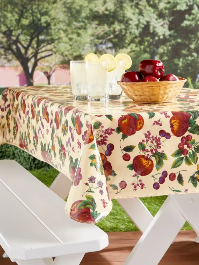 Heavy-Duty Print Oilcloth Tablecloth