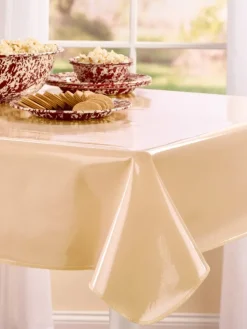 Heavy-Duty Solid Oilcloth Tablecloth