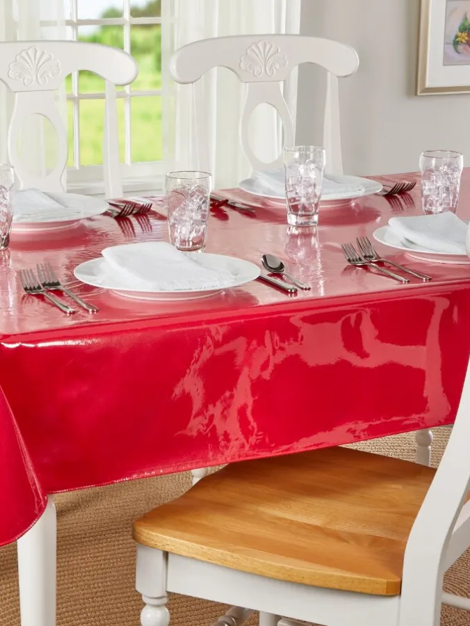 Heavy-Duty Solid Oilcloth Tablecloth