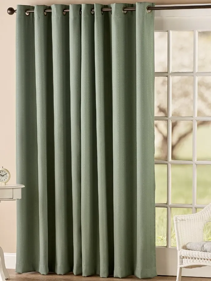 Hudson Dot Room-Darkening Grommet Top Patio Panel by Country Curtains®