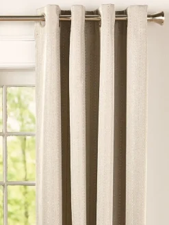 Hudson Dot Room-Darkening Grommet Top Long Curtains by Country Curtains®