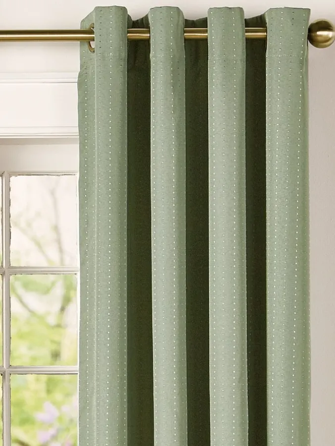 Hudson Dot Room-Darkening Grommet Top Long Curtains by Country Curtains®