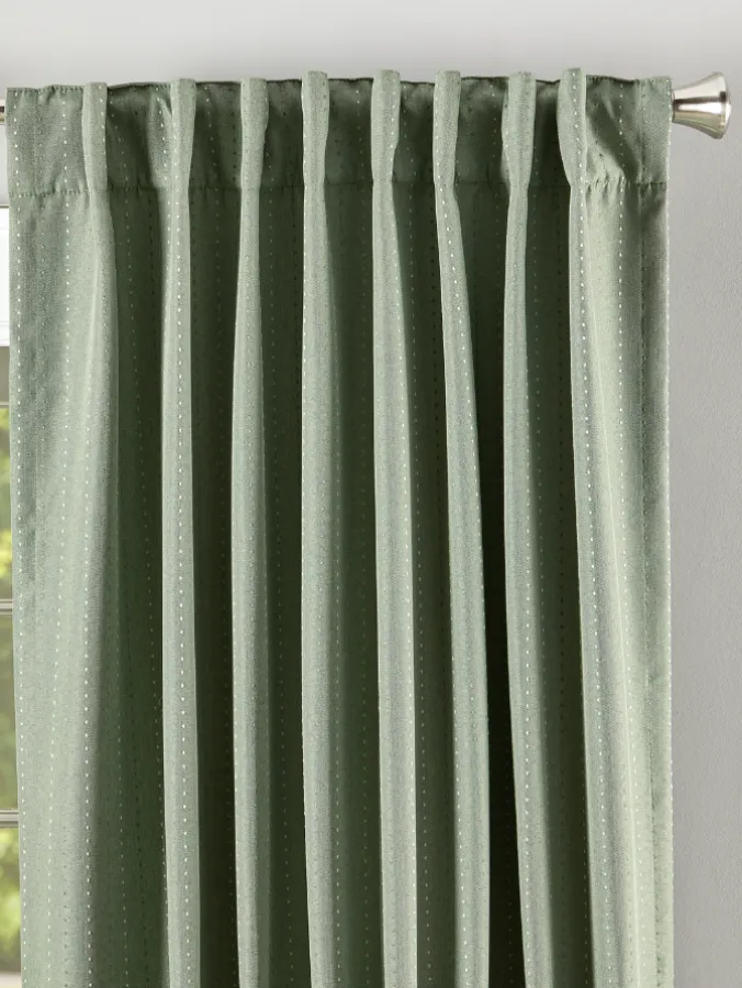 Hudson Dot Room-Darkening Rod Pocket Curtains With Back Tabs by Country Curtains®
