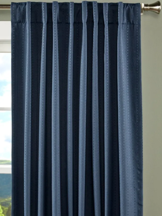 Hudson Dot Room-Darkening Rod Pocket Curtains With Back Tabs by Country Curtains®