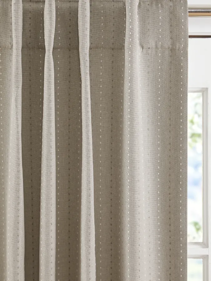 Hudson Dot Room-Darkening Rod Pocket Curtains With Back Tabs by Country Curtains®